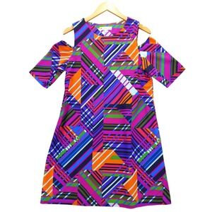 Jude Connally Geometric Cold‎ Shoulder Dress Size M USA
